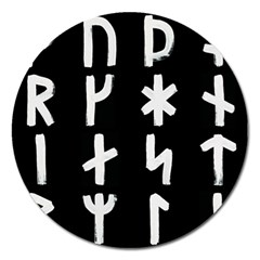 Younger Futhark Rune Set Collected Inverted Magnet 5  (round) by WetdryvacsLair