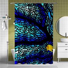 Sea-fans-diving-coral-stained-glass Shower Curtain 48  X 72  (small)  by Sapixe