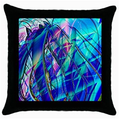 Title Wave, Blue, Crashing, Wave, Natuere, Abstact, File Img 20201219 024243 200 Throw Pillow Case (black) by ScottFreeArt