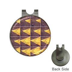 Yellow, Traffic, Cone, Arrow, Cracks, Asphalt  Hat Clips With Golf Markers by ScottFreeArt