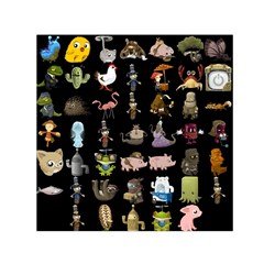 Glitch Glitchen Npc Animals And Characters Pattern Small Satin Scarf (square) by WetdryvacsLair