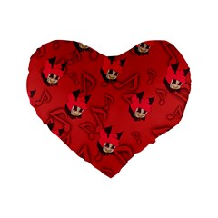 Chibi!alastor Standard 16  Premium Flano Heart Shape Cushions by murosakiiro