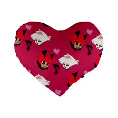 Chibiradiodust Standard 16  Premium Flano Heart Shape Cushions by murosakiiro