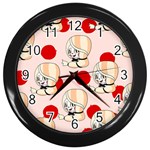 Chibi!charlie  Wall Clock (Black) Front