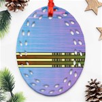 Glitched Vaporwave Hack The Planet Ornament (Oval Filigree) Front