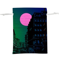 Vaporwave Old Moon Over Nyc  Lightweight Drawstring Pouch (xl) by WetdryvacsLair