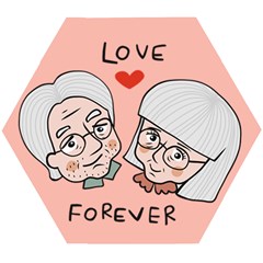 Lover Love Forever Couple Wooden Puzzle Hexagon by Wanni