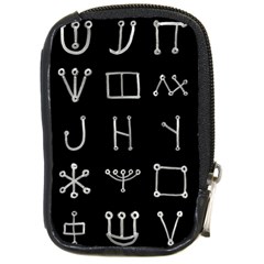 Heinrich Cornelius Agrippa Of Occult Philosophy 1651 Malachim Alphabet Collected Inverted Square Compact Camera Leather Case by WetdryvacsLair