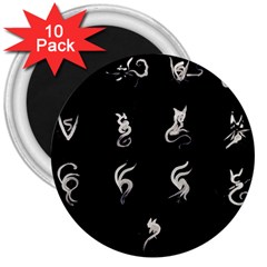 Katzen Cats 3  Magnets (10 Pack)  by WetdryvacsLair