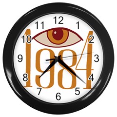 Orwell Wall Clock (black) by Valentinaart