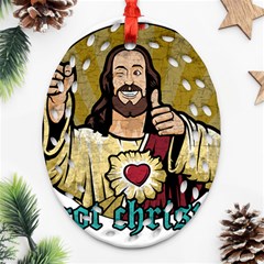 Buddy Christ Ornament (oval Filigree) by Valentinaart