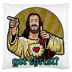 Buddy Christ Large Flano Cushion Case (two Sides) by Valentinaart