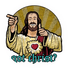 Buddy Christ Wooden Bottle Opener (round) by Valentinaart