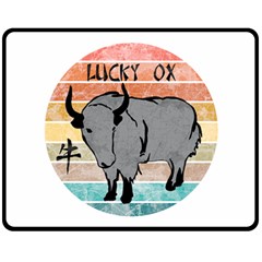 Chinese New Year ¨c Year Of The Ox Double Sided Fleece Blanket (medium)  by Valentinaart