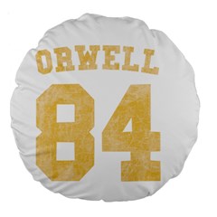 Orwell 84 Large 18  Premium Round Cushions by Valentinaart