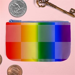 Lgbt Rainbow Buffalo Check Lgbtq Pride Squares Pattern Large Coin Purse by yoursparklingshop