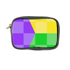 Purple Yellow Green Check Squares Pattern Mardi Gras Coin Purse by yoursparklingshop