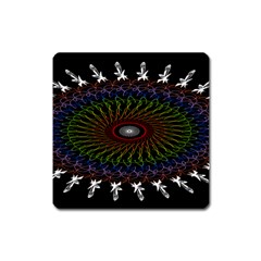 Digital Handdraw Floral Square Magnet by Sparkle