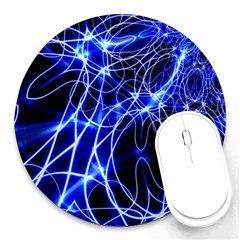 Lines Flash Light Mystical Fantasy Round Mousepads by Dutashop