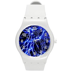 Lines Flash Light Mystical Fantasy Round Plastic Sport Watch (m) by Dutashop