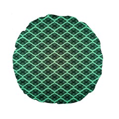 Pattern Texture Geometric Pattern Green Standard 15  Premium Flano Round Cushions by Dutashop