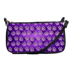 Pattern Texture Feet Dog Purple Shoulder Clutch Bag by Dutashop