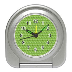 Green Pattern Ornate Background Travel Alarm Clock by Dutashop