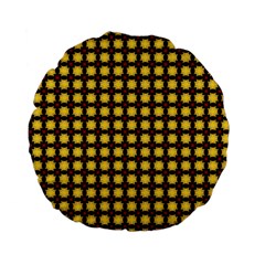 Yellow Pattern Green Standard 15  Premium Flano Round Cushions by Dutashop