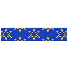 Star Pattern Blue Gold Small Flano Scarf by Dutashop