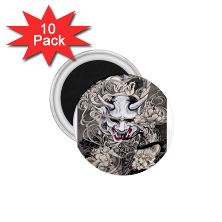 Samurai Oni Mask 1.75  Magnets (10 pack) 