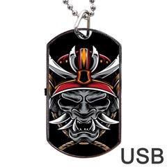 Samurai Oni Mask Dog Tag Usb Flash (one Side) by Saga96