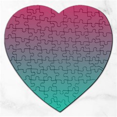 Teal Sangria Jigsaw Puzzle (heart) by SpangleCustomWear