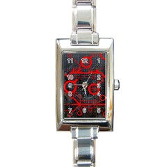 Tech - Red Rectangle Italian Charm Watch by ExtraAwesomeSauce