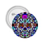 Sugar Skull Pattern 2 2.25  Buttons Front