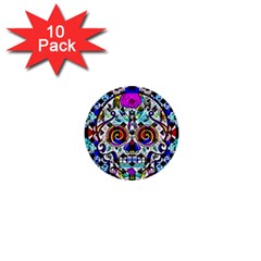 Sugar Skull Pattern 2 1  Mini Buttons (10 Pack)  by ExtraAwesomeSauce