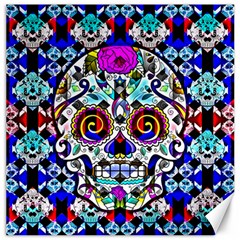 Sugar Skull Pattern 2 Canvas 12  X 12  by ExtraAwesomeSauce