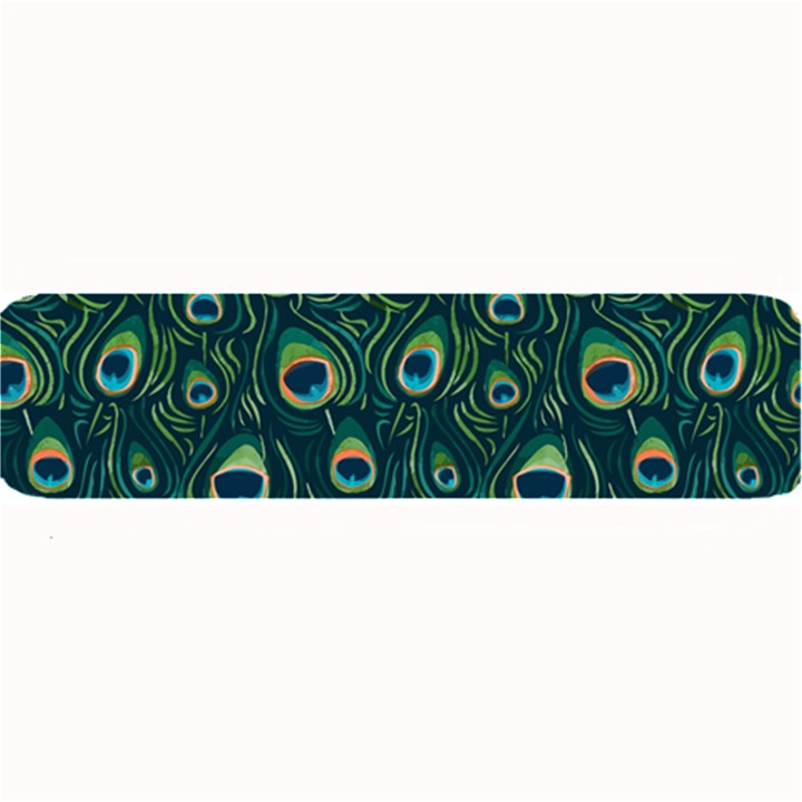 Watercolor Peacock Feather Pattern Large Bar Mats