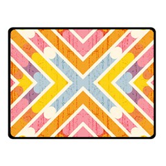 Line Pattern Cross Print Repeat Fleece Blanket (small) by Dutashop