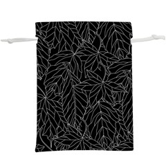 Autumn Leaves Black  Lightweight Drawstring Pouch (xl) by Dutashop