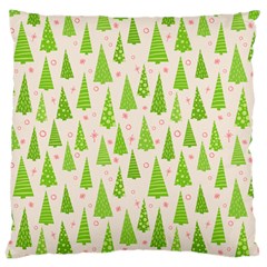 Christmas Green Tree Large Cushion Case (two Sides) by Dutashop