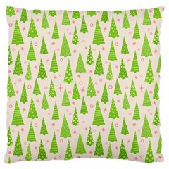 Christmas Green Tree Large Flano Cushion Case (two Sides) by Dutashop