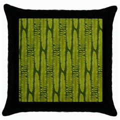 Fern Texture Nature Leaves Throw Pillow Case (black) by Dutashop