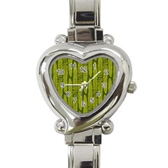 Fern Texture Nature Leaves Heart Italian Charm Watch by Dutashop