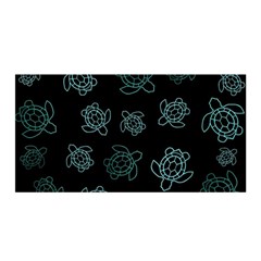 Blue Turtles On Black Satin Wrap by contemporary