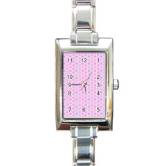 Hexagonal Pattern Unidirectional Rectangle Italian Charm Watch by Dutashop