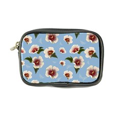 Delicate Hibiscus Flowers On A Blue Background Coin Purse by SychEva