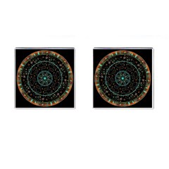 Mandala - 0008b - The Coffee Eye Cufflinks (square) by WetdryvacsLair