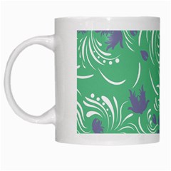 Folk Floral Pattern  Abstract Flowers Print  Seamless Pattern White Mugs by Eskimos