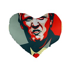 Trump Nope Standard 16  Premium Heart Shape Cushions by goljakoff