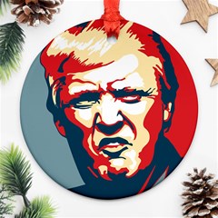 Trump Pop Art Round Ornament (two Sides) by goljakoff